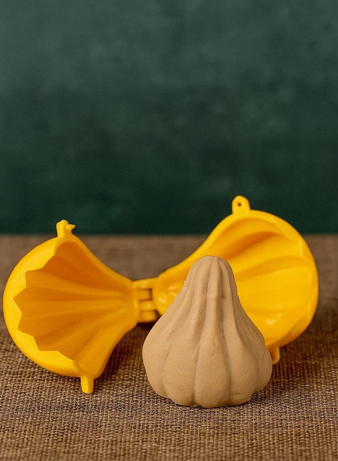 GS KITCHENWARE GS Plastic Modak Making Mould Set, 3 Sancha Designs with Modak Patti, 4-Piece Combo for Prasad and Chocolate Making - Image 5